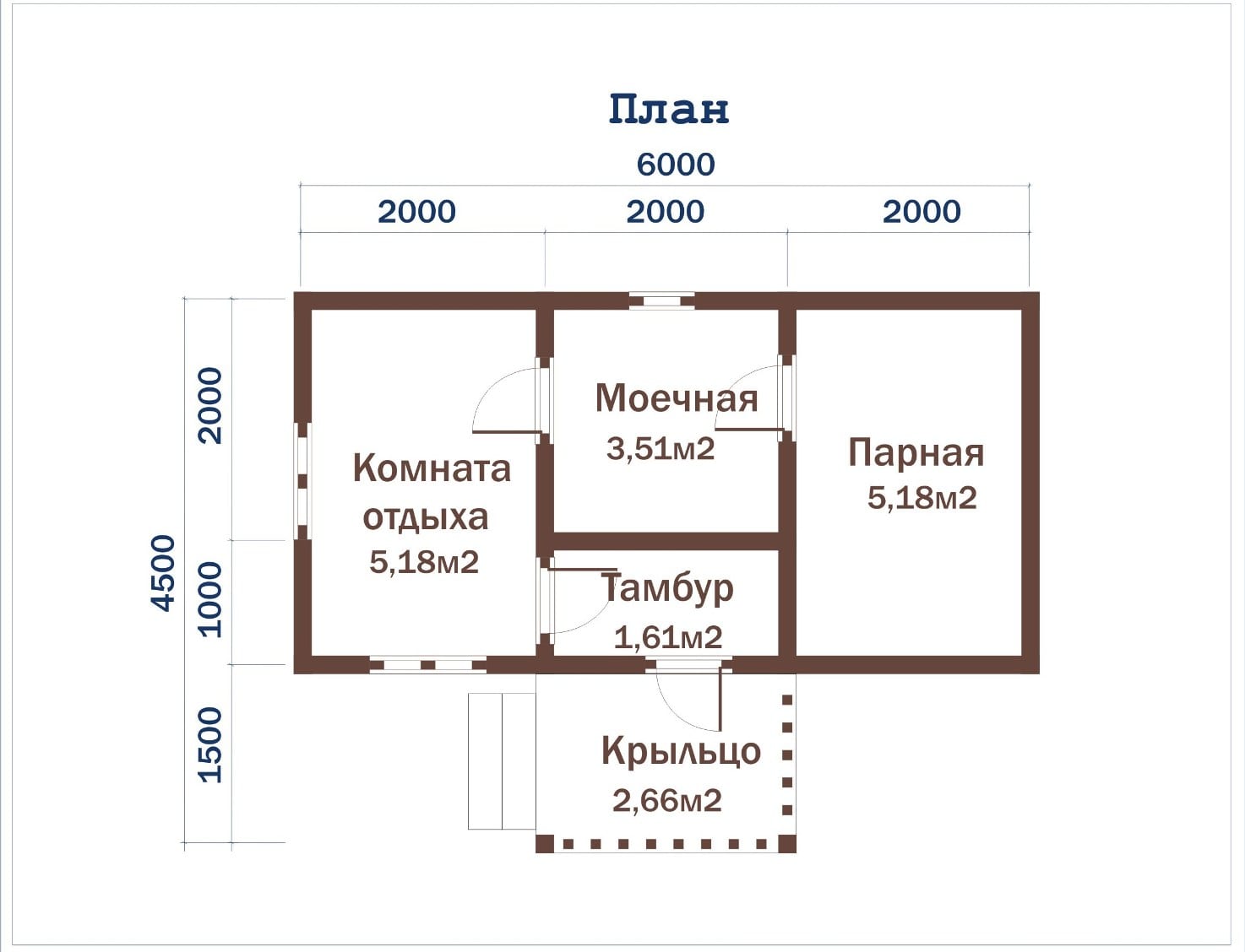 Проект бани 3 6 из бруса