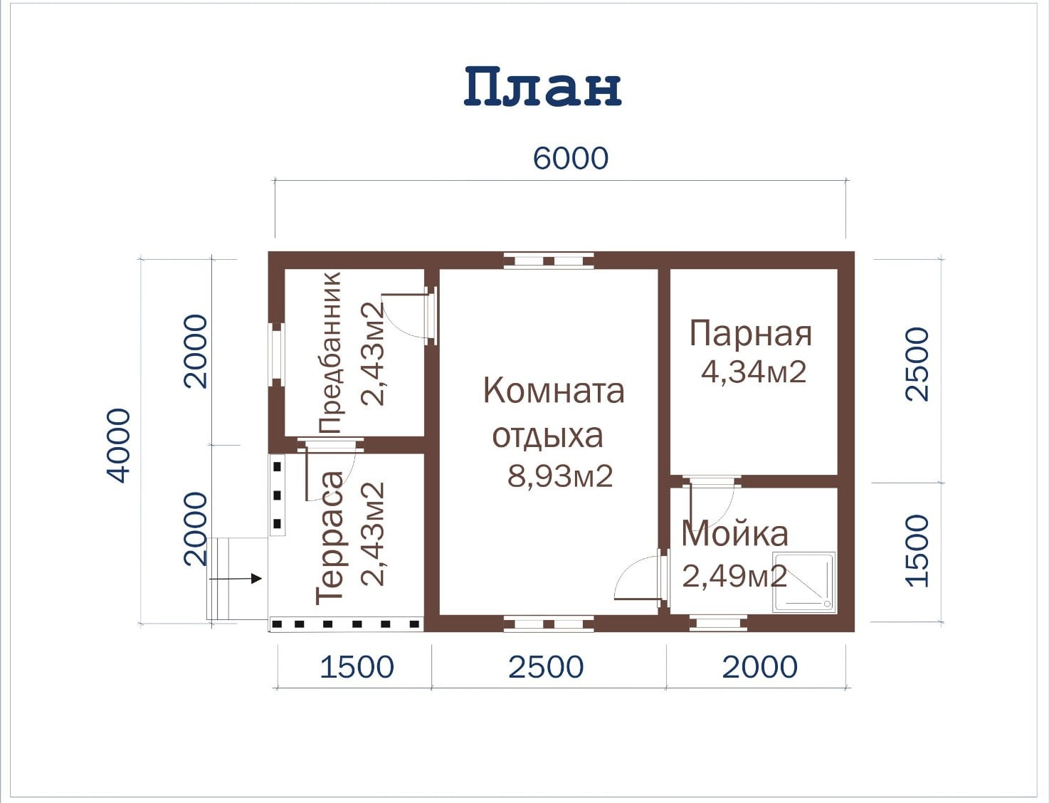 Проекты бань из бруса 4х6 из бруса